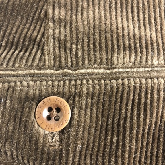 Polo Ralph Lauren Blue Label Corduroy Pants Suede Patches Sz 8 Measure 29 x 27.5 - Picture 6 of 7